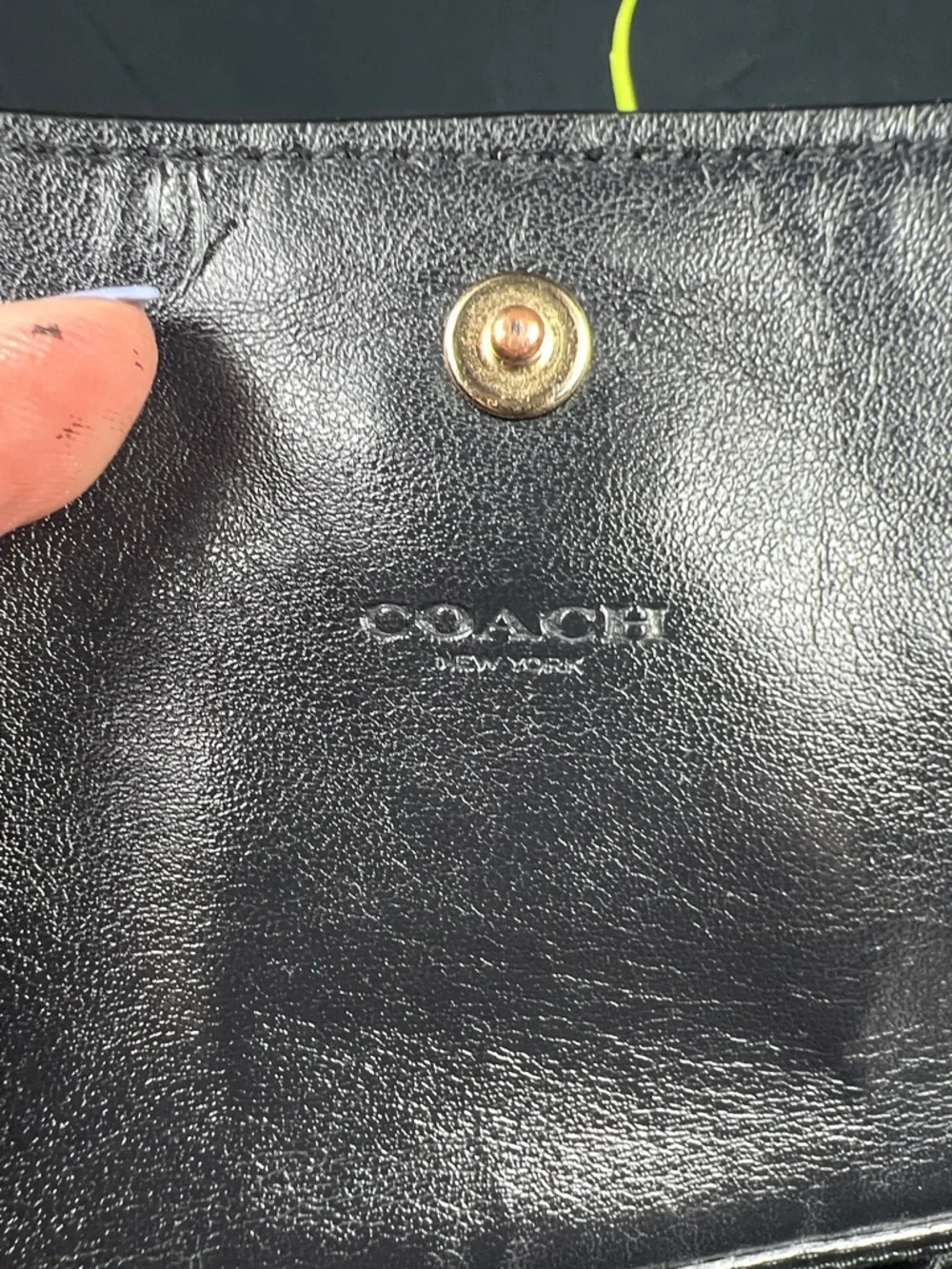 Coach Signature Foldover Wristlet Wallet Clutch Brown Black F78229 - EUC - Picture 9 of 11